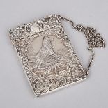 Edwardian Silver Repoussé ‘Dog’ Card Case, Harold Crisford & William Norris, Chester, 1904, height 4