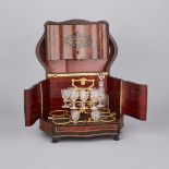 Napoleon III Rosewood and Ebony Banded Burl Walnut Cave á Liqueur, c.1870