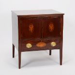 Georgian Inlaid Mahogany Bedside Cabinet on Stand, c.1800, 30.5 x 26.75 x 22.25 in — 77.5 x 67.9 x 5