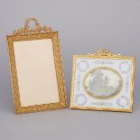 Two French Ormolu Easel Frames, c.1900, taller 11.5" x 6.6" — 29.2 x 16.7 cm.