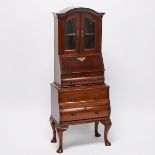 Miniature Queen Anne Style Mahogany Secretary on Stand, early 20th century, 49.5" x 20.5" x 11.75" —