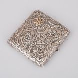 Russian Silver Cigarette Case, probably Ivan Arkarov, St. Petersburg, c.1901, 3.9" x 3.5" — 9.8 x 9