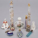 Eleven Various Perfume Bottles and Phials, late 19th century, largest phial length 6 in — 15.2 cm (1