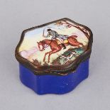 Battersea Enamel Snuff Box, c.1780, 1.2 x 1.8 x 1.6 in — 3 x 4.5 x 4 cm