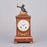 Small Louis XVI Style Ormolu Mounted Marble Mantel Clock, c.1900, height 12.25 in — 31.1 cm