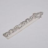 American Silver Desk Ruler, George Shiebler for Tiffany & Co., New York, N.Y., c.1900, length 11.4 i