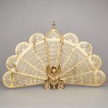 Brass Fan Form Fire Screen, 20th century, height 25 in — 63.5 cm