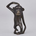 Werkstätte Hagenauer Patinated Bronze Figure of a Monkey, c.1930, height 3.75 in — 9.5 cm