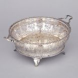 English Silver Pierced Circular Two-Handled Basket, Adie Bros., Birmingham, 1924, width 11.5" — 29.1