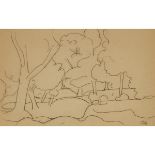 André Derain (1880-1954), LES ARBES, Black crayon on paper; stamped with “Atelier Andre Derain” stam