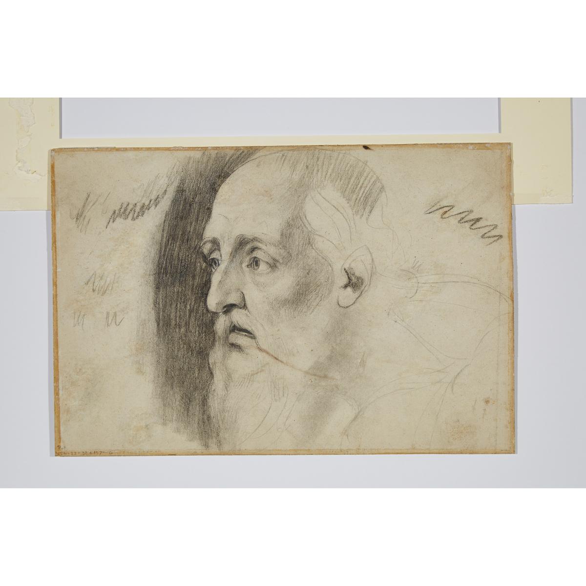 George Romney (1734-1802), HEAD OF A BEARDED MAN (PRESUMED TO BE KING LEAR); PROSTRATE CLASSICAL FEM - Image 4 of 7