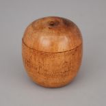 English Fruitwood Apple Form Tea Caddy, 19th century, height 4.1 in — 10.4 cm