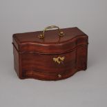 Dutch Mahogany Serpentine Front Tea Caddy, early 19th cent, 5.25 x 9.75 x 5.75 in — 13.3 x 24.8 x 14