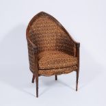 French Art Deco Carved Walnut Fauteuil, c.1930, height 39.75 in — 101 cm