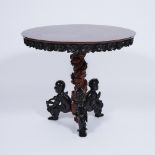 Anglo-Indian Rosewood and Ebony Centre-Hall Tilt Top Table, mid 19th century, height 30.5 in — 77.5