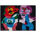 Karel Appel (1921-2006), COUPLE IN WOOD, Hand-painted wood multiple construction; signed “Appel” in