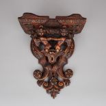 German Renaissance Revival Figural Carved Wall Bracket, 19th century, 17.5 x 15 x 9 in — 44.5 x 38.1