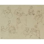 Collector’s Group of Four Drawings, Sheet 7.5 x 9.6 in — 19.1 x 24.5 cm; 2.75 x 5.5 in — 7 x 14 cm;