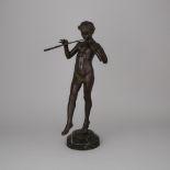 Eugène Désiré Piron (1875-1928), FAUN WITH PIPES, height 25 in — 63.5 cm