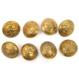 8 infantry OR’s large brass numbered tunic buttons: 3rd, 5th, 10th, 18th, 19th, 20th, 22nd and 23rd.