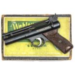 A good pre 1958 .22” Webley Senior air pistol, batch number 2339, with inspection mark “D”. VGWO &