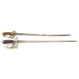 An Ed VII Indian Army 1897 pattern infantry officer’s sword, straight fullered black, 33”, etched