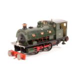 A white metal and brass kit built O gauge GWR 0-4-0 saddle tank locomotive. A 2-rail electrically