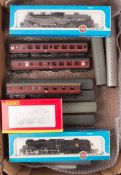 A quantity of OO gauge LMS/BR railway. 2x Airfix BR Class 4F 0-6-0 tender locomotives, 44557 and