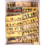 40 HO gauge trackside figures by Preiser. Including; bandsmen, passengers, workmen, bar figures,