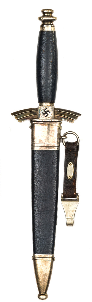 A Third Reich DLV Flyer’s knife, by Eickhorn (early oval mark), the hilt with silver plated
