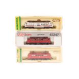 3 N gauge electric locomotives by Minitrix and FMZ by Fleischmann. Minitrix – 2x Bo-Bo DB – 128