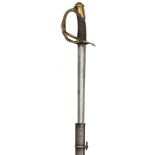 A French M1882 light cavalry trooper’s sword, straight fullered blade 34½”, marked “Mre d’Armes de