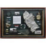 A display of German aircraft fragments from the Dornier Do 17z U5+AN Wk Nr 3450 of 5/KG2, which