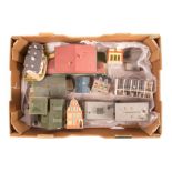 A small quantity of German HO gauge plastic lineside buildings. Including; a through station,