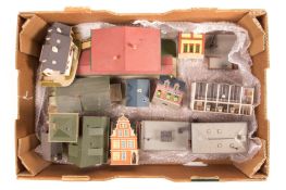 A small quantity of German HO gauge plastic lineside buildings. Including; a through station,
