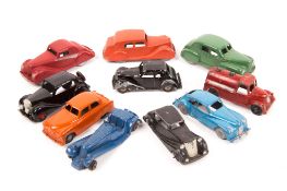 An interesting selection of 10 just post WW11 simple die-cast toy vehicles. Some produced by small