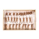 28 Britains Toy Soldiers, World War One British Infantry in khaki. Earlier issued examples c.1933