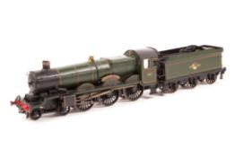 An O gauge brass kit built British Railways Castle Class 4-6-0 tender locomotive. A 2-rail