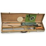 An archery set, consisting of an Apollo Kestrel 2 piece steel bow with sights, bowstrings, etc, in