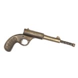 A .177” “Dolla” all metal pop out air pistol, c 1933-39, 10” overall, with nickel plated finish. GWO