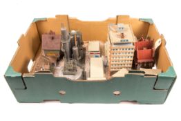 A small quantity of German HO gauge plastic lineside buildings. Including; an Esso petrol refinery