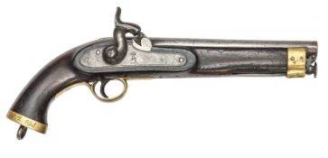 A 16 bore East India Company percussion cavalry pistol, 15½” overall, barrel 9” bearing London