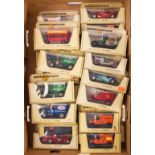 50 Matchbox Models of Yesteryear in Straw boxes. Examples include; Ford Model T vans in a variety of