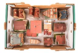 A small quantity of German HO gauge plastic lineside buildings. Including; German/Swiss/Dutch town