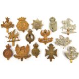 14 yeomanry, territorial etc cap badges: Ayrshire (2297), Lanark (1430), Fife & Forfar (1474),