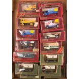 50 Matchbox Models of Yesteryear in Maroon boxes. Examples include; Ford Model T vans in a variety