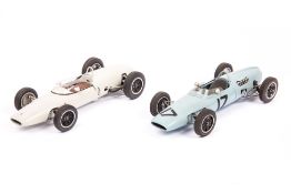 2 Wills Finecast Auto-Kits 1:24 scale factory produced cars. An early 1960’s Lotus single seater
