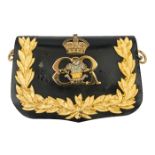 A rare Ed. VIII (1936) officer’s black PL pouch of the 10th Royal  Hussars (Prince of Wales’s