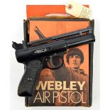 A good .22” Webley Premier Mark II air pistol, batch number 548, with laquered finish. VGWO & almost