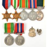 Five: 1939-45 star, Italy star, Defence, War, Territorial Efficiency medal, Geo VI first type (